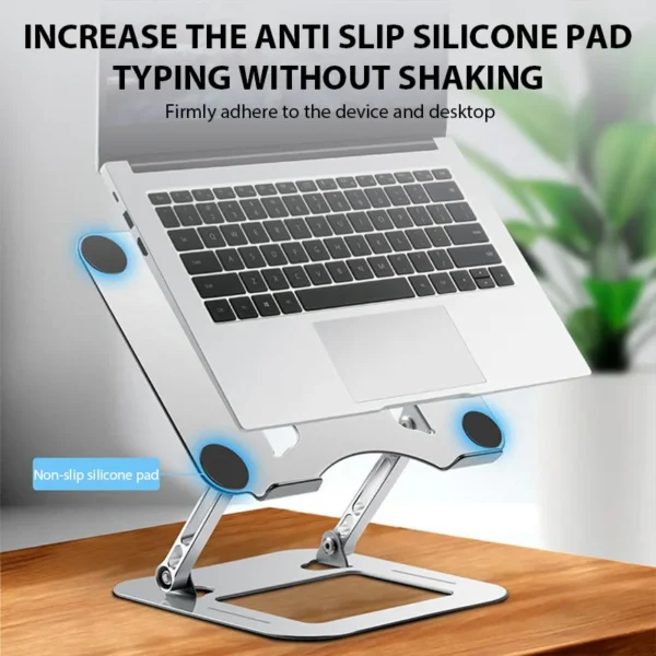 S04a4f2c0a7bb4d37948c54a59b082174V.webp XMSJ Laptop Stand Adjustable Carbon Steel Notebook Tablet Stand Up to 17 Inch Macbook Laptop Portable Foldable Cooling Holder
