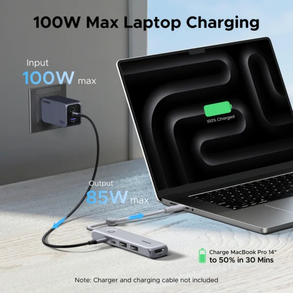S2c87d55e55d24820b26ff78ce3d6ae69B.webp UGREEN 5-in-1 USB HUB Type-C to 4K60Hz HDMI USB3.2 Gen2 10Gbps Data Transfer USB2.0 PD100W for Laptop MacBook Samsung HP Dell