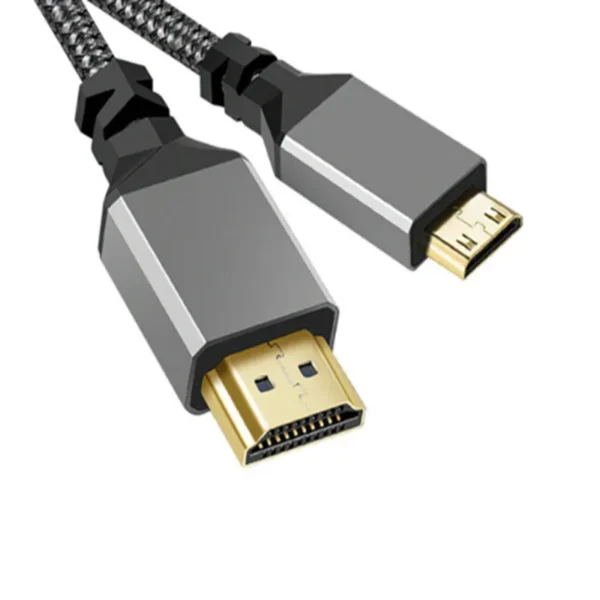 S3c97cf42bf664e5f84d8cab20ac9c771D.webp 1M Nylon HDMI2.0 MINI HDMI To HDMI Cable MINIHDMI Male A Male 4K 60HZ HD 1080P Adapter Converter Wire TV Camera