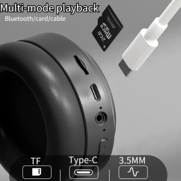 Sbf558dc2b501413a8839028fae350fbah.webp Over Ear HIFI Stereo M5 Headsets Wireless Bluetooth 5.3 Headphones Sports Gaming Earphones Support TF/AUX noise reduction