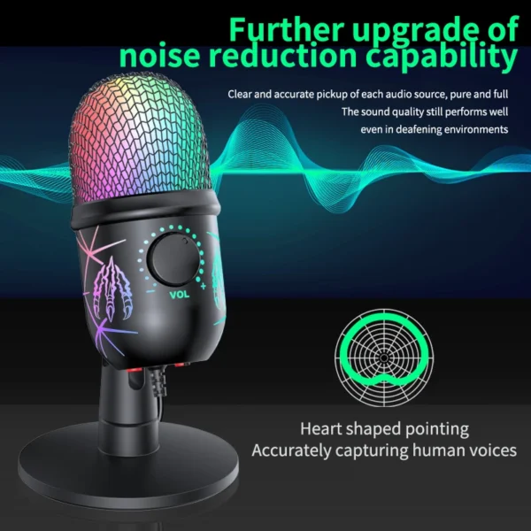 Sd4a6a0c2e22a4321a95bdfd35f1b8e2cc.webp Gaming Microphone USB Microphone for PC Condenser Podcast Mic for Studio Recording with Headphone Jack, Led, Noise Cancellation