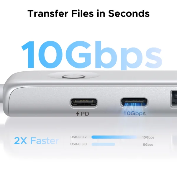 Sdb3b27c767d24b4680b7515fa812de1ak.webp UGREEN 5-in-1 USB HUB Type-C to 4K60Hz HDMI USB3.2 Gen2 10Gbps Data Transfer USB2.0 PD100W for Laptop MacBook Samsung HP Dell
