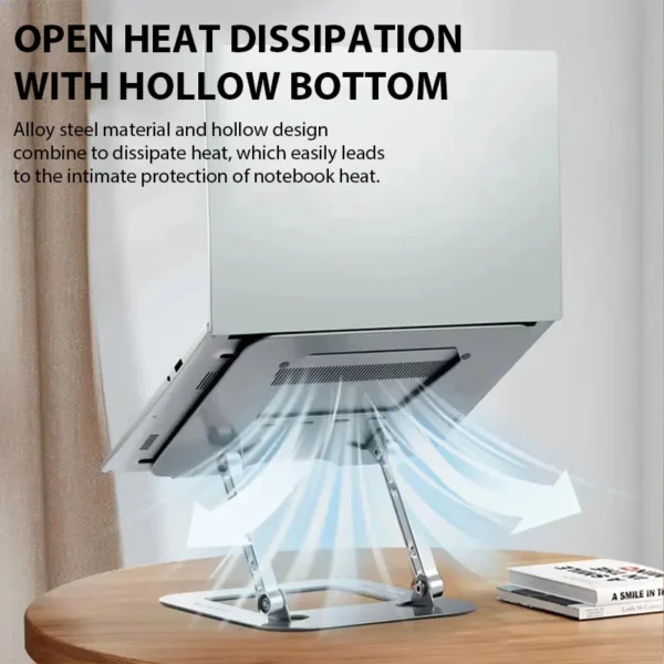 Se164d0e0c91f45a6b37872ea50b09670t.webp XMSJ Laptop Stand Adjustable Carbon Steel Notebook Tablet Stand Up to 17 Inch Macbook Laptop Portable Foldable Cooling Holder