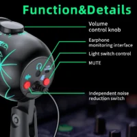 Sf300010ad72e4cb5be660fe434263166x.webp Gaming Microphone USB Microphone for PC Condenser Podcast Mic for Studio Recording with Headphone Jack, Led, Noise Cancellation